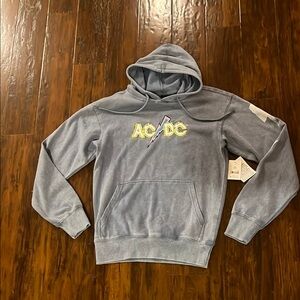 NWT AC/DC Gray Pullover Hoodie Sweatshirt Size XS